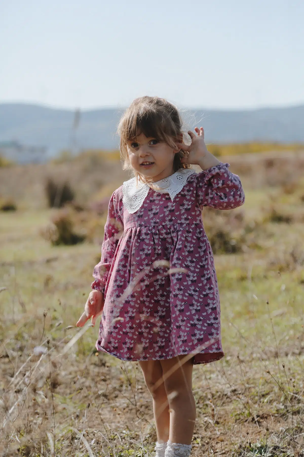 Bebek Kız Çocuk Doğum Günü Parti Düğün Elbise Astarlı Çocuk Giyim Bebek Giyim Kız ELBMUSLIN - Mor