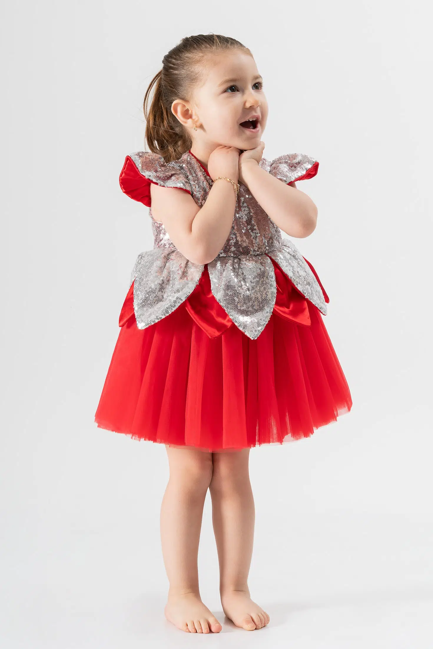 Bebek Kız Çocuk Doğum Günü Parti Düğün Elbise Tüllü Tütü Astarlı Çocuk Giyim Bebek Giyim Kız Bebek ELBYYPRPUL - Kırmızı
