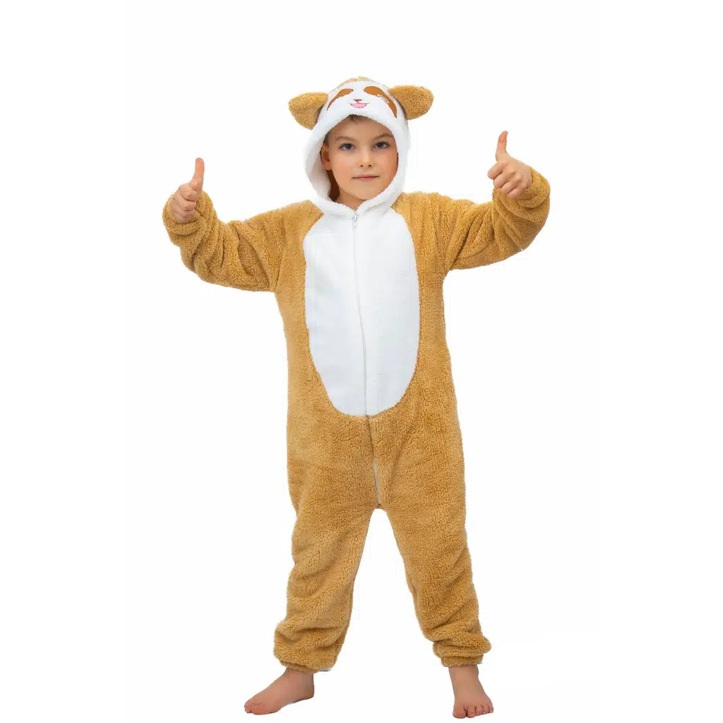 Welsoft Peluş Fermuarlı Kışlık Unisex Kız Erkek Bebek Uyku Tulumu Bebek Tulumu Çocuk Tulumu - Kahverengi