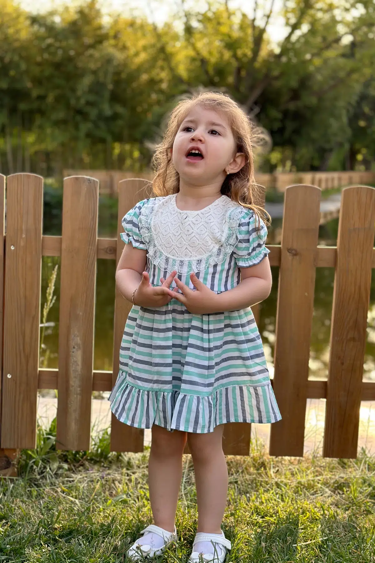 Kız Bebek Elbise Kız Çocuk Elbise Doğum Günü Parti Düğün Elbise Dantelli Kısa Kol Astarlı Elbise - Yeşil