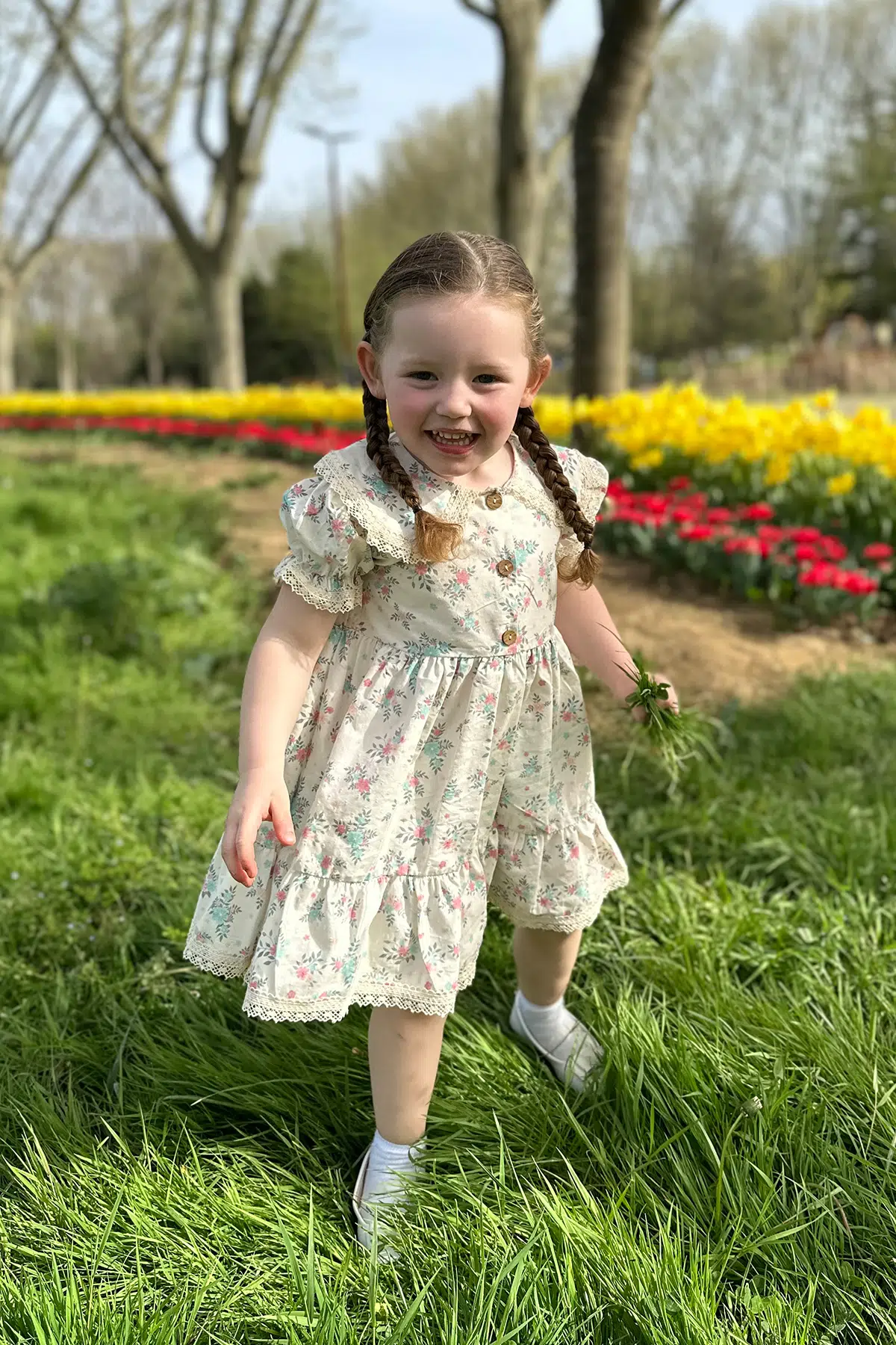 Kız Bebek Elbise Kız Çocuk Elbise Doğum Günü Parti Düğün Elbise Tüllü Kısa Kol Astarlı Elbise - Krem