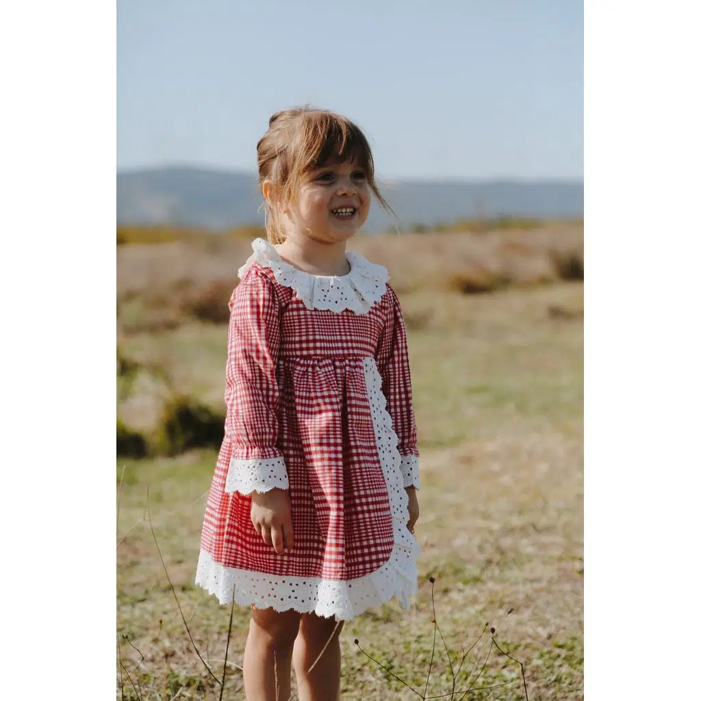 Kız Bebek Kız Çocuk Doğum Günü Parti Düğün Elbise Astarlı Çocuk Giyim Bebek Giyim - Kırmızı