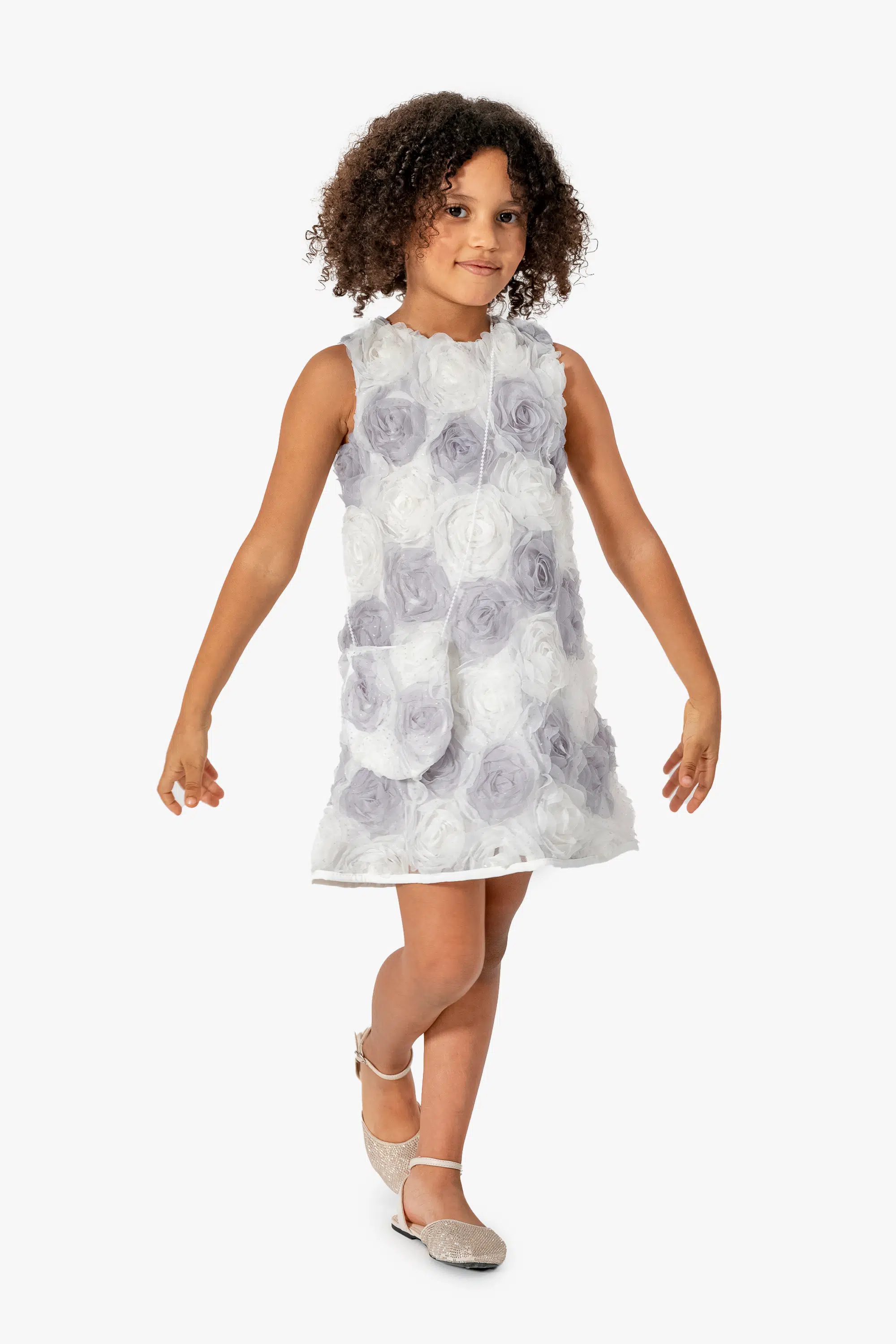 Kız Bebek Kız Çocuk Doğum Günü Parti Düğün Elbise Kısa Kol Çantalı Fırfırlı Tüllü Tütülü Tütü Astarlı - Beyaz