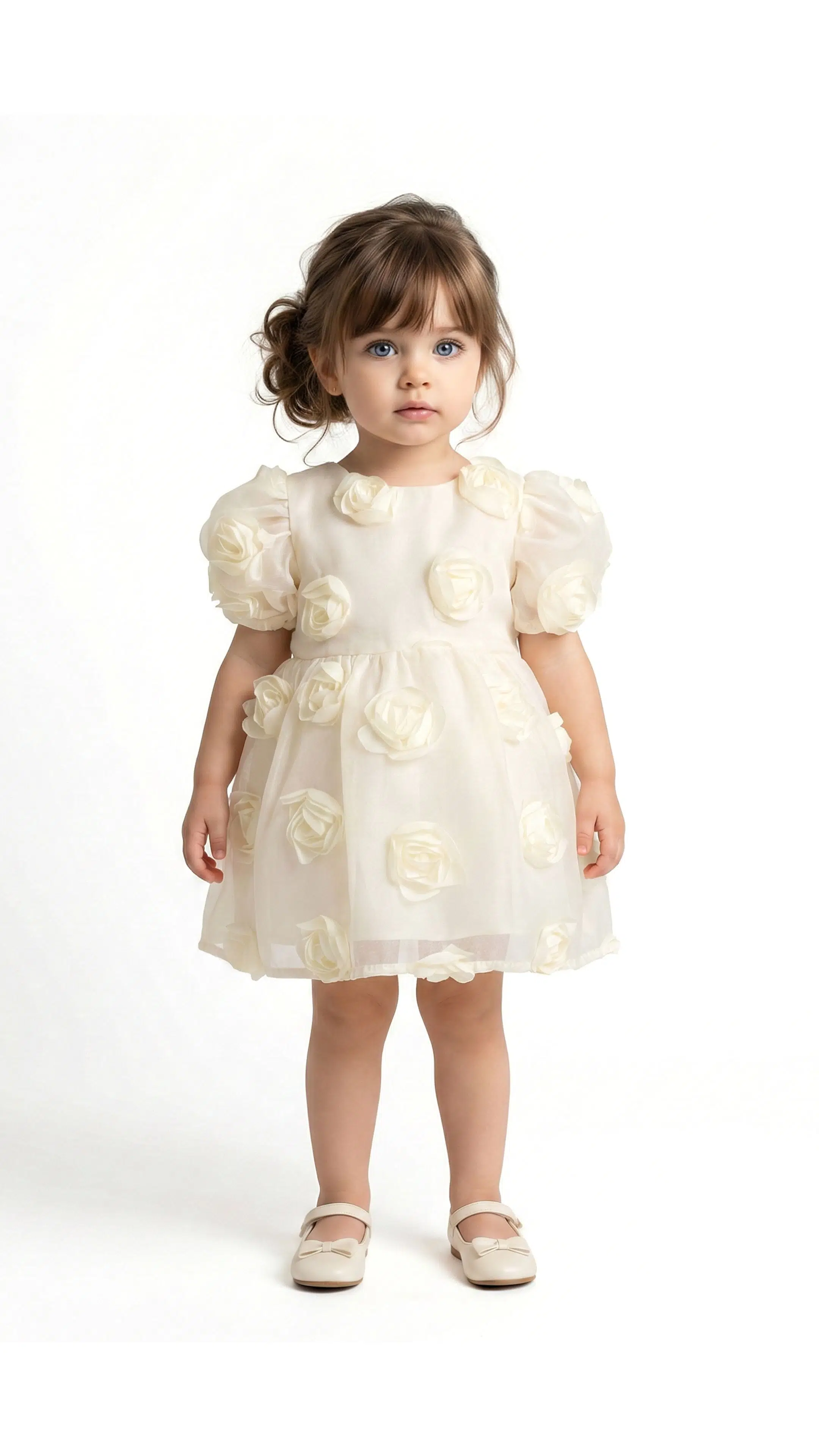 Kız Bebek Kız Çocuk Doğum Günü Parti Düğün Elbise Kısa Kol Tüllü Tütülü Tütü Astarlı