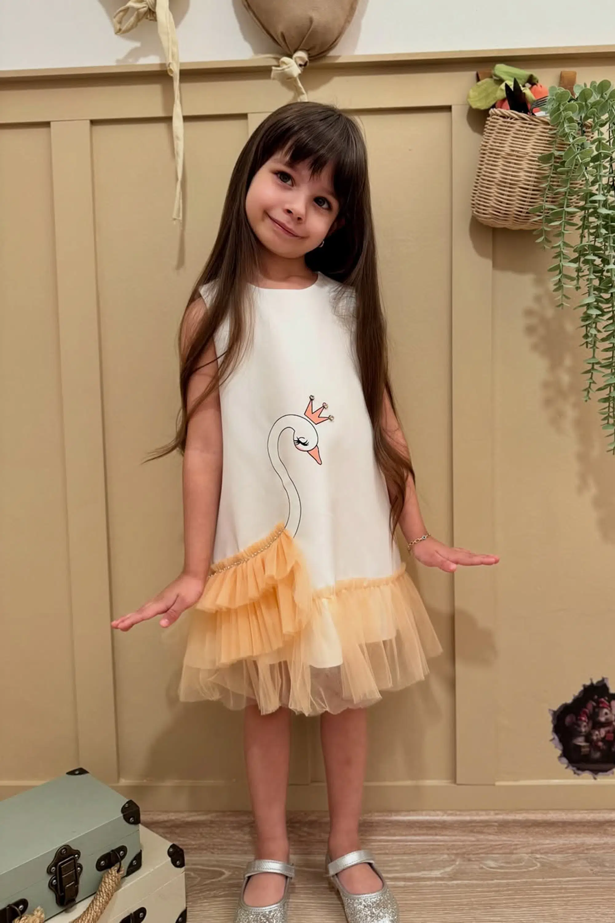 Kız Bebek Kız Çocuk Doğum Günü Parti Düğün Elbise Kolsuz Fırfırlı Tüllü Tütülü Tütü Astarlı - Beyaz