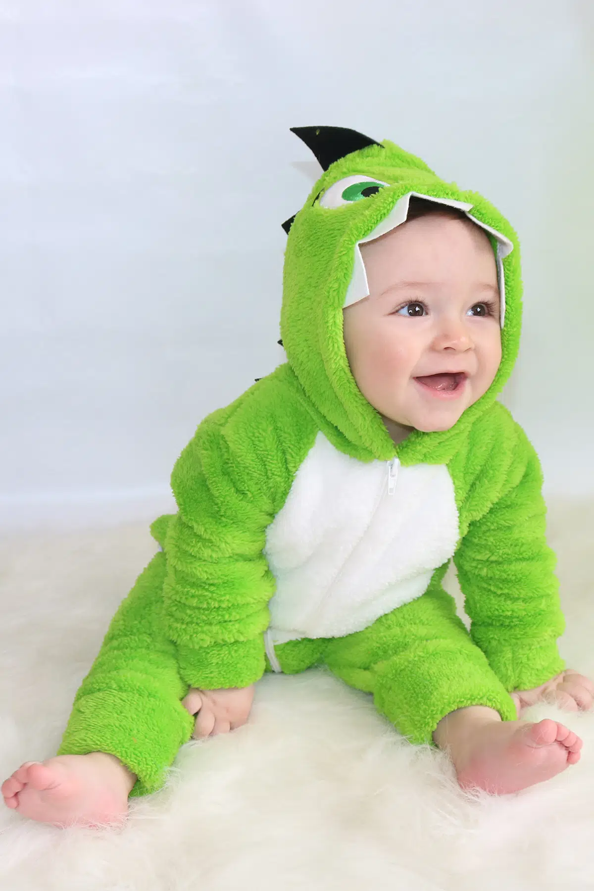 Welsoft Peluş Fermuarlı Kışlık Unisex Kız Erkek Bebek Uyku Tulumu Bebek Tulumu Çocuk Tulumu - Yeşil