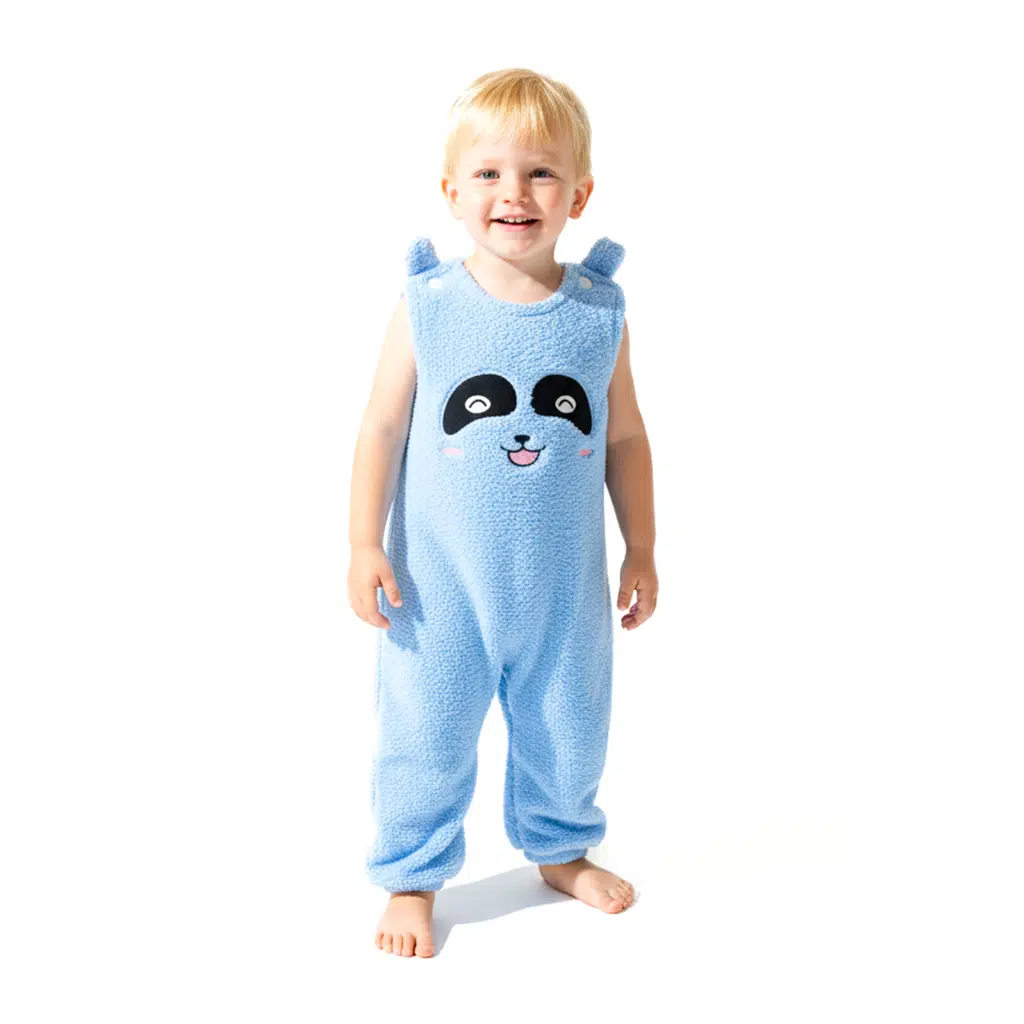 Welsoft Peluş Unisex Fermuarlı Kışlık Bebek Uyku Tulumu Bebek Tulumu Çocuk Tulumu Çocuk Kostümü TLMSLP - Mavi