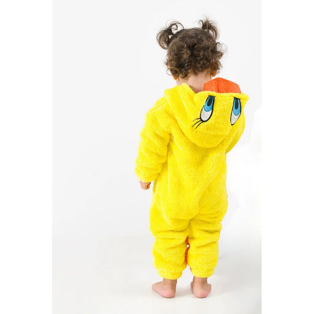 Welsoft Peluş Fermuarlı Kışlık Unisex Kız Erkek Bebek Uyku Tulumu Bebek Tulumu Çocuk Tulumu - Turuncu