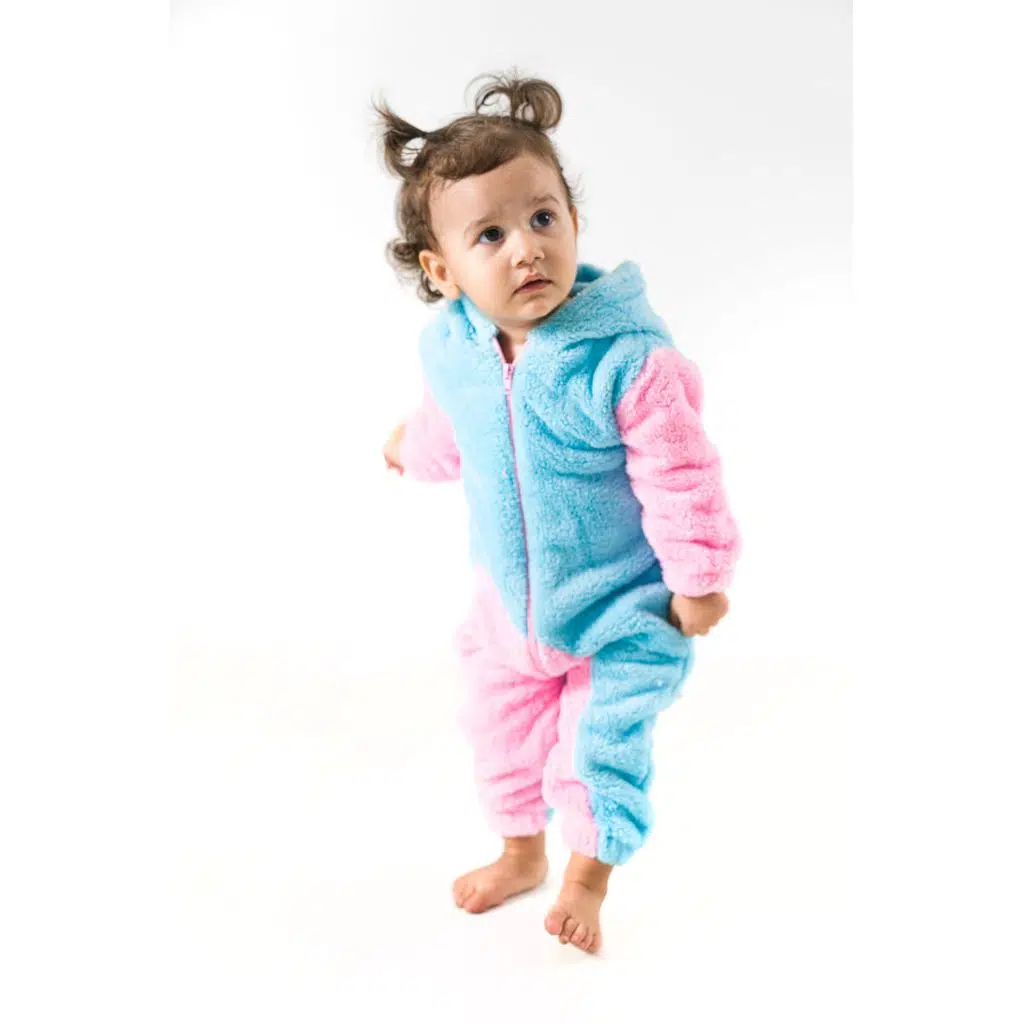 Welsoft Peluş Fermuarlı Kışlık Unisex Kız Erkek Bebek Uyku Tulumu Bebek Tulumu Çocuk Tulumu - Pembe