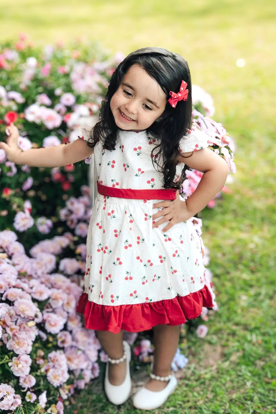 Yazlık Elbise Kısa Kollu Kız Çocuk Elbise Bebek Giyim Kız Bebek Elbise ELBCCKDSN - Kırmızı